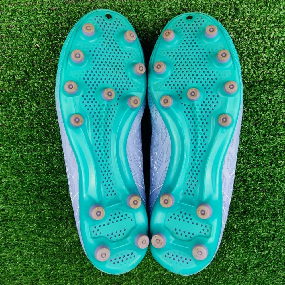 Deja Tu Huella Soccer Cleats Kids 3 Teal Purple Gradient Firm Ground Athletic